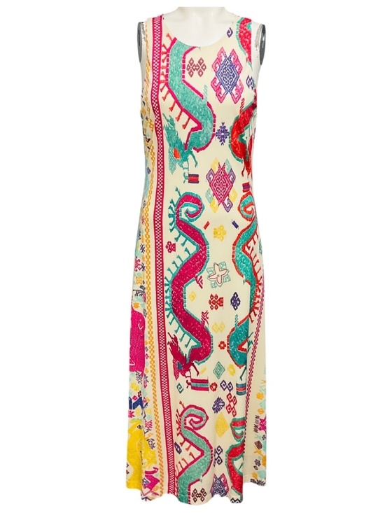 Etro Dresses & Skirts - ETRO IVORY MULTI PRINTED SLEEVELESS JERSEY MIDI DRESS
